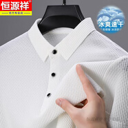 恒源祥男士短袖T恤夏季新款高檔冰絲網(wǎng)眼上衣商務休閑寬松Polo 衫新品 KL A37-LK8803白色 4XL 190 推薦180-200斤穿