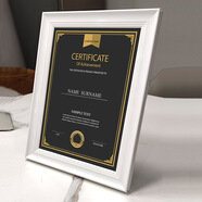 禾譽(yù) 復古相框照框a3證件框掛墻樹(shù)脂a5 B5 a4榮譽(yù)證書(shū)框擺臺照片框 白色【橫豎掛墻】 A4內【21*29.7cm】