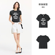 森馬（Semir）短袖T恤男2024夏季新款簡約印花圓領(lǐng)套頭上衣吸濕排汗寬松潮 01女潮酷復(fù)古蠟染鐵灰20600 XS