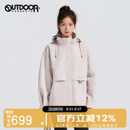 OUTDOOR PRODUCTS【黃亦玫同款】外套女戶外防風(fēng)防潑連帽夾克登山徒步衣服 米灰