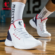 喬丹（QIAODAN）男鞋冬季籃球鞋耐磨防滑男士高幫實(shí)戰(zhàn)球鞋減震秋冬訓(xùn)練運(yùn)動鞋子男 白色/新星藍(lán) 42