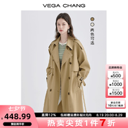 VEGA CHANG風(fēng)衣女中長(cháng)款2025春秋季新款韓版收腰經(jīng)典時(shí)尚外套ins潮 鷺茶色 M