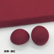 KYODO 鯨美多紐扣扣子糖果色 彩色蘑菇扣純棉府綢包布圓形毛衣黑色小號兒童包 酒紅【6顆】 直徑11.5mm【背面編號18號】