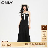 ONLY秋冬時(shí)尚V領(lǐng)蛋糕裙吊帶中長款連衣裙女|123407018 H1Z 黑色BLACK S 160/80A