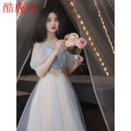 成人禮服女 18嵗禮服 學(xué)生學(xué)生藝考禮服名媛小禮服女202小個(gè)子宴會(huì)洋裝顯瘦連衣裙閨蜜仙氣質(zhì)平時(shí)可穿 圖片色 M（建議95-103斤）