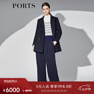 PORTS寶姿女裝長(cháng)袖中長(cháng)大衣 SP9C005SWF160 丈青 2