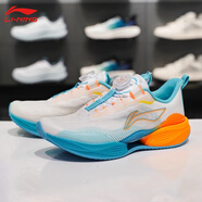 李寧大童超輕22男女跑步鞋2025夏季新款?絲高回彈運動(dòng)鞋YKFV042 042-7標準白/海豚藍 38 (240mm)