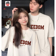 AEMAPE夏季情侶裝甜美休閑寬松設計感小眾棉t恤潮流短袖ins時(shí)尚百搭潮 FEP情侶裝/兩件白 S 女/男S