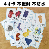 Clothes 英語(yǔ)衣服裝飾單詞卡片寶寶早教啟蒙幼兒園英文教師具閃卡 不塑封 31張4寸卡 7cmX10cm