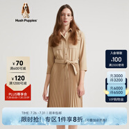 Hush Puppies暇步士女裝春工裝風(fēng)休閑襯衫連衣裙 134日曬黃 L