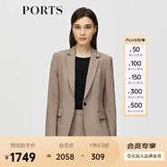 PORTS寶姿女裝秋冬新款長(zhǎng)袖中長(zhǎng)小西裝ALM9J028NWQ088 駝色 XS (2)