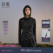 日著俠連帽長袖T恤2025年新款秋季設(shè)計感修身撞色針織打底衫上衣 游馬黑 XL