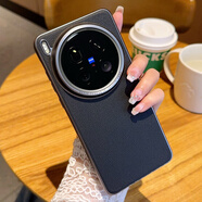 羽唐適用于VIVO X200S手機殼新款膚感荔枝紋棕vivox200ultra高檔電鍍鈦灰邊硬殼商務(wù)男女保護套 【三包殼-荔枝紋黑】 VIVOX200s