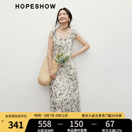 紅袖度假風(fēng)碎花連衣裙2025夏季新款女裝【繁華如夢(mèng)】高腰鉆石領(lǐng)雪紡裙 米底黑花670 L
