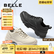 百麗厚底增高健步鞋男2025新款秋商場同款戶外休閑運(yùn)動(dòng)鞋8VM01CM5 淺灰 38 (240mm)