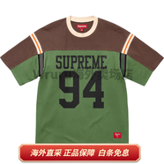 SupremeSS25 WEEK8 Split S/S Football Top 拼接圖案羅紋圓領(lǐng)短袖美式潮 綠色/Green XL