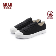 無印良品（MUJI）男女通用不易疲勞不易沾水運動鞋無性別男款女款小白鞋帆布鞋鞋子 黑色 38 /240mm（尺碼偏大拍小一碼）