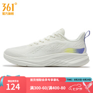 361度女鞋運動(dòng)鞋夏季新款透氣回彈健身女跑步鞋 羽毛白/鳶尾花 38
