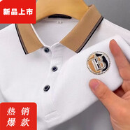 駱駝（CAMEL）男士休閑保羅翻領(lǐng)刺繡t恤夏季冰絲短袖商務(wù)純棉polo衫男半  2 駱駝C09白色 M