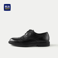 海瀾之家（HLA）/海瀾之家系帶正裝皮鞋2025新款舒適柔軟透氣耐穿光澤質(zhì)感男鞋 黑色17 38