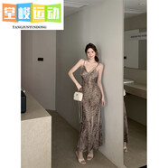 芮帕設(shè)計(jì)感小眾女神復(fù)古豹紋連衣裙2025春季新款修身顯瘦心機(jī)裙子 S