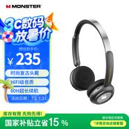 魔聲（MONSTER）N-tune mini 01復(fù)古頭戴式耳機(jī)無線藍(lán)牙時(shí)尚數(shù)碼穿搭高音質(zhì)藍(lán)牙6.0千禧y2k網(wǎng)紅明星耳機(jī) 云雅黑
