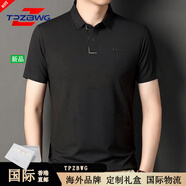 TPZBWG高端品牌短袖t恤男裝polo衫男士2025年夏季新款時尚翻領(lǐng)薄款體恤 黑色 M 48