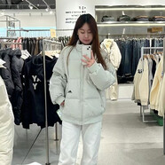 南極人（Nanjiren）棉襖女冬季2025新款立領(lǐng)韓版寬松短款羽絨棉服小個(gè)子學(xué)生棉衣外套 淺灰色 L 105-115斤