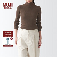 無印良品（MUJI）女式 羅紋可水洗高領(lǐng)毛衣 長袖打底針織衫上衣毛衫 BAG01A1A 深咖啡色 M 160/84A