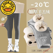 G.DUCKKIDS兒童鯊魚褲加絨加厚芭比褲特厚羊羔絨保暖彈力女童學(xué)生外穿打底褲 灰色 2310【特厚鯊魚褲】 150 CM