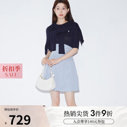 SNIDEL春夏百搭高腰純色A字拉鏈休閑半身裙SWFS241185 淺藍色 M (1)
