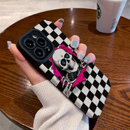 機旺馬適用iPhone11PROMAX手機殼蘋果11pro保護套潮酷骷髏頭卡通瞳眼小眾全包鏡頭防摔男女新款外殼 1_潮流個性棋格骷髏11406 蘋果11PRO