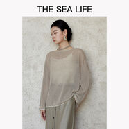 THE SEA LIFE針織衫歐海一生鏤空針織衫女2025秋季慵懶隨性罩衫上衣210120 米杏色 M