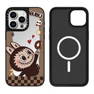 正屋CASETi泡泡瑪特Labubu粉色蝴蝶結拉布布蘋(píng)果16promax手機殼適用iPhone15pro可愛(ài)卡通12/13/14防摔 C家頂配 棕色甜甜圈拉布布 正版鏡面【磁吸版Mag iPhone 15 Pro Max