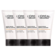 歐萊雅（LOREAL） 男士洗面奶美白祛斑潔面耀白凈油洗面奶清潔控油禮物送爸爸男友 潔面50ml*4
