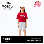 little MO&Co.兩件套裝 little moco童裝25夏裝新款女童短袖T恤休閑短褲親子裝