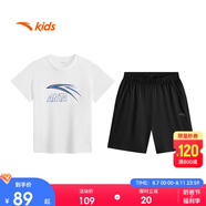 安踏兒童套裝男童夏裝2025速干運動(dòng)套裝大小童短袖T恤短褲A52527716