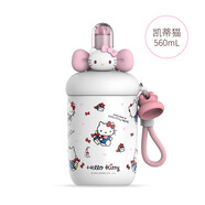 艾可思三麗鷗啵啵保溫杯560ml(甜茶系）兒童水杯吸管杯學(xué)飲杯喝水飲水杯 凱蒂貓