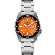 精工（SEIKO）日韓表復(fù)古潛水腕表自動機(jī)械鋼帶橙盤黑圈M防水 圖片色