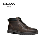 健樂士（GEOX）適男鞋2025春夏新款復(fù)古休閑短靴圓頭馬丁靴男士 咖啡色C6009 39