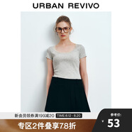 UR2024秋季新款女裝少女感蕾絲花邊顯瘦正肩短袖T恤UYY440030