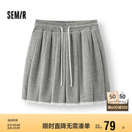 森馬（Semir）半身裙女蕾絲花邊百褶裙溫柔俏皮2025夏季松緊腰短裙107425120005