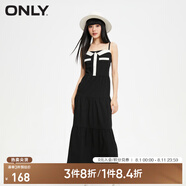 ONLY秋冬時(shí)尚V領(lǐng)蛋糕裙吊帶中長(cháng)款連衣裙女|123407018 H1Z 黑色BLACK XL 175/92A