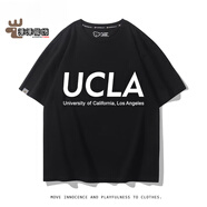 魅藤（meyltten）UCLA短袖加利福尼亞大學(xué)洛杉磯分校周邊T恤男女學(xué)生夏季純棉T恤衫 黑色3 均碼 110