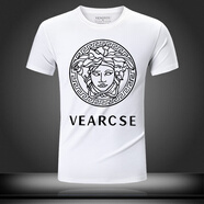 VERSACE JEANS COUTURE范思哲夏季歐洲風(fēng)美杜莎印花短袖T恤牌男裝大碼上衣半袖體恤修身 1701短袖白色 S [90-100斤]