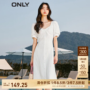ONLY法式甜美中長裙收腰顯瘦純欲風連衣裙女|123207031 A43 奶油白色NEW CREAM XS (155) 76A