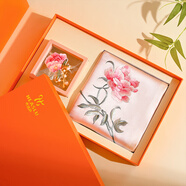 杭絲路桑蠶絲真絲絲巾女蘇繡胸針套裝生日送女生媽媽長(cháng)輩教師節高端禮物