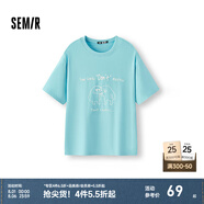 森馬（Semir）(Semir)涼感T|商場同款短袖t恤男吸濕速干小怪獸情侶上衣25夏新款 天空藍(lán)81142 XL