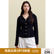獨(dú)束大碼女裝針織衫V領(lǐng)紅色毛衣女2024冬大碼胖mm泡泡袖收腰上衣 靜謐黑 L (尺碼：2)