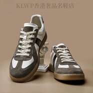 KLWP香港奢侈品牌2025新款春夏新款德訓(xùn)鞋真皮休閑板鞋系帶休閑小白鞋 做舊棕 - 41 -